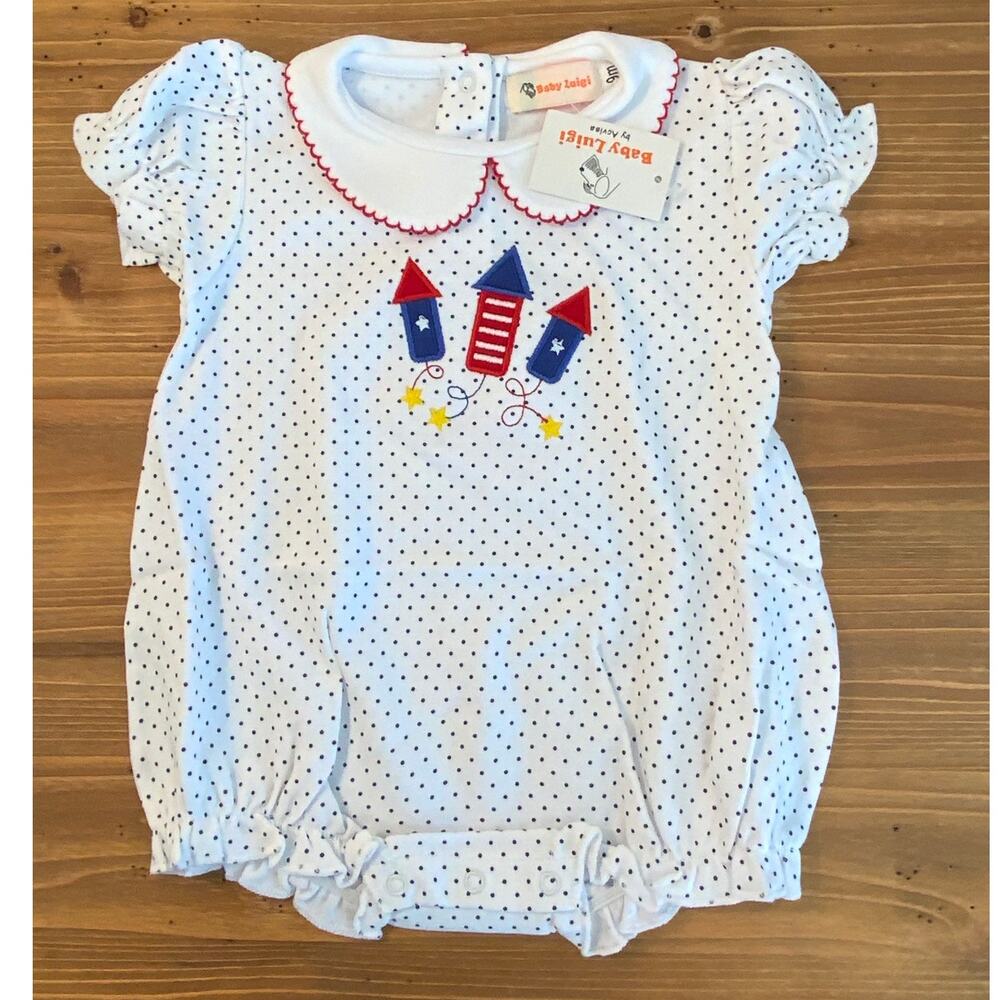 Baby Luigi 4th of July‎ Firecracker bubble NWT size 12 mo
